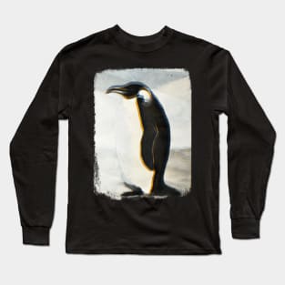 Penguin Painting Glitch Long Sleeve T-Shirt